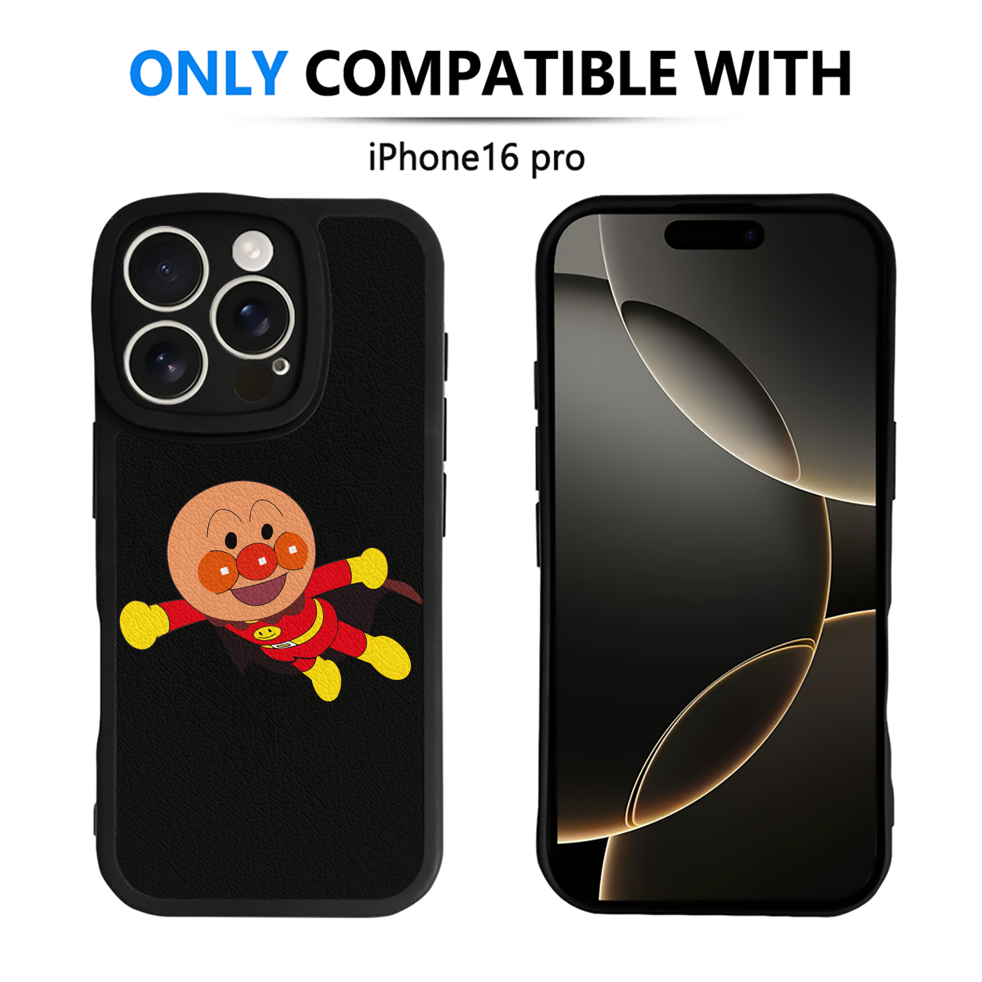 （画像用） アンパンマン Anpanman 【iPhone 16シリーズ対応】シリコンスマホケース（レザー調） 材質：シリコン
